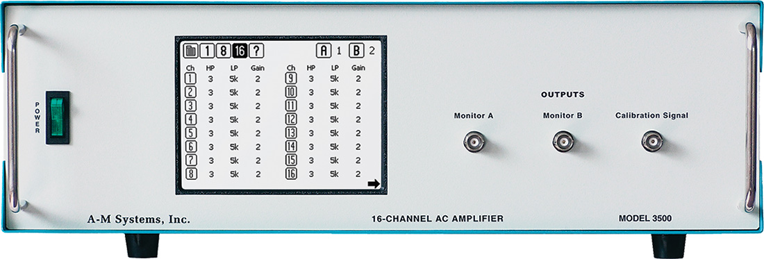 Model 3500 16-Channel Extracellular Differential AC Amplifier