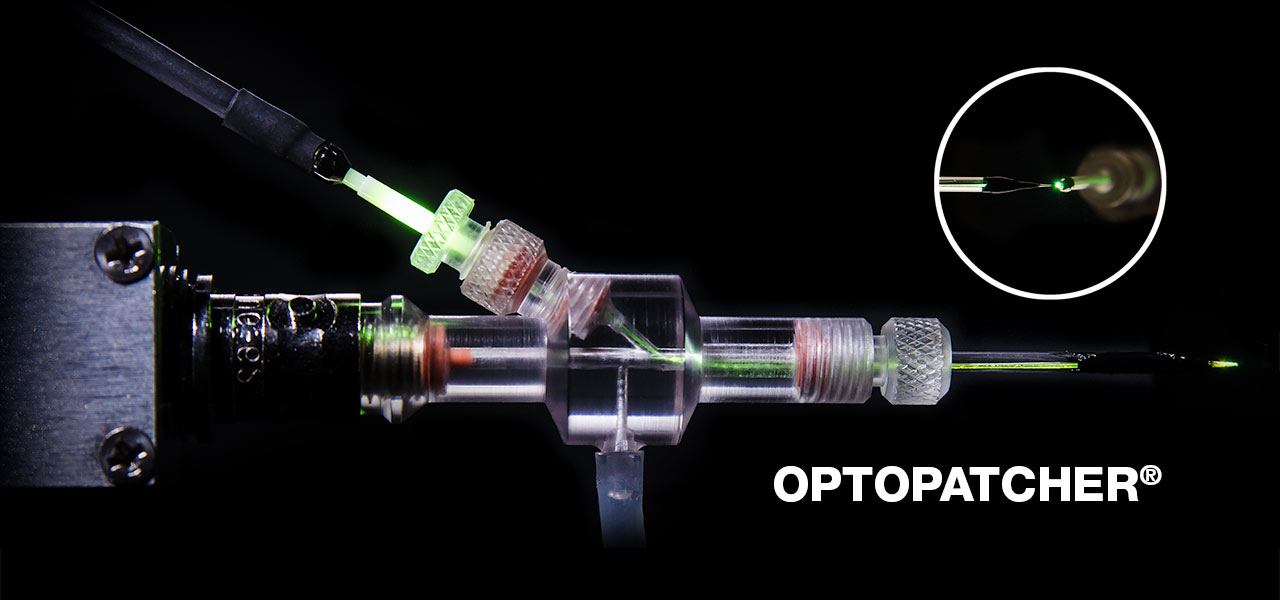 Optopatcher for applying optical stimulation to an in-vivo patch clamp protocol