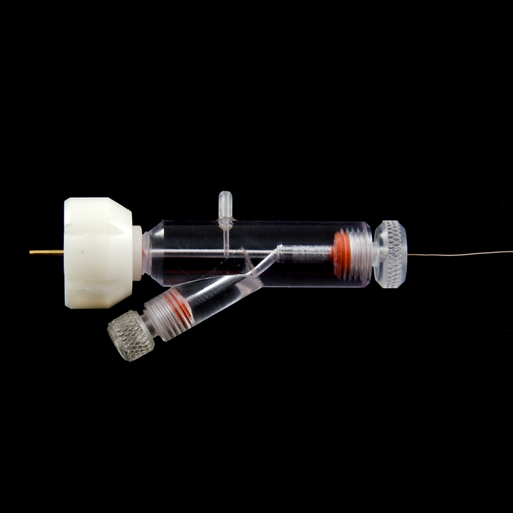 Axon Threaded Holder With Suction and Perfusion Ports and Wire