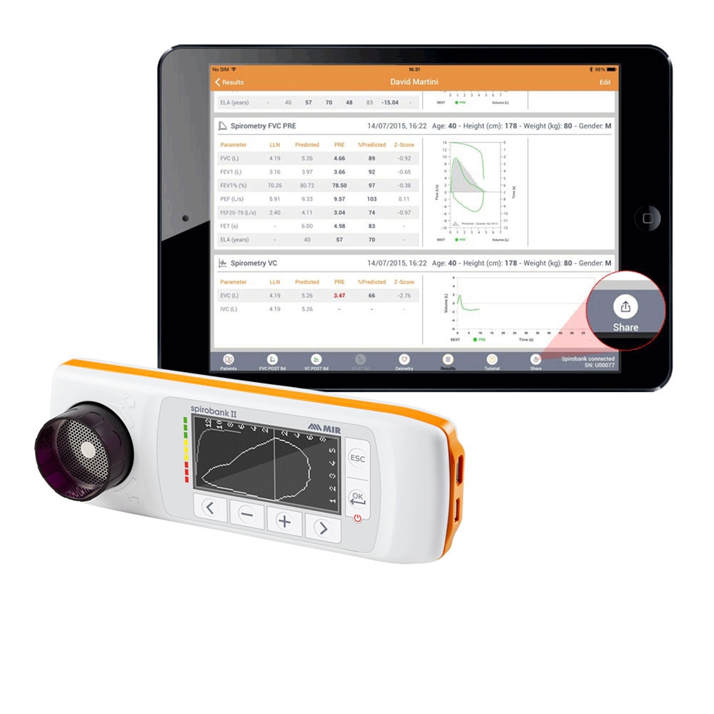 MIR Spirobank II Smart Bluetooth Spirometer for iPad