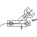 Axon Threaded Holder, 45 deg., With Suction and Perfusion Ports and Wire