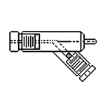 2 mm Jack Holder, Narrow, 45 deg., With Suction Port and Pellet