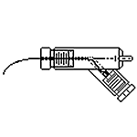 2 mm Jack Holder, Narrow, 45 deg., With Suction Port and Wire