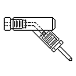 2 mm Pin Holder, Narrow, 45 deg., With Pellet