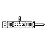 2 mm Pin Holder, Narrow, With Suction Port and Pellet