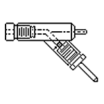 2 mm Pin Holder, Narrow, 45 deg., With Suction Port and Pellet