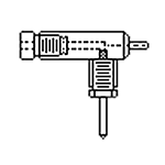 2 mm Pin Holder, Narrow, 90 deg., With Suction Port and Pellet