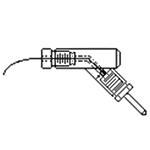 2 mm Pin Holder, Narrow, 45 deg., With Wire