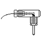 2 mm Pin Holder, Narrow, 90 deg., With Wire