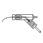 2 mm Pin Holder, Narrow, 45 deg., With Suction Port and Wire