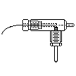 2 mm Pin Holder, Narrow, 90 deg., With Suction Port and Wire