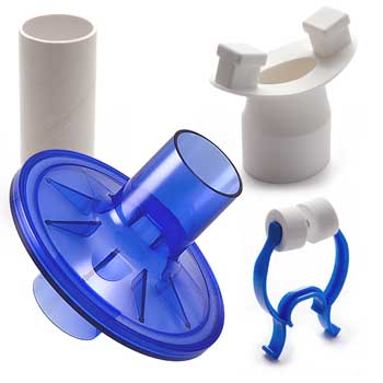 VBMax 31 mm PFT Kit With Standard Filter, Blue Foam Nose Clip, Rubber Mouthpiece for Cosmed