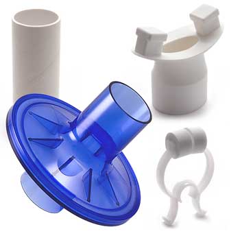 VBMax 33 mm PFT Kit With Standard Filter, White Foam Nose Clip, Rubber Mouthpiece for CustoMed