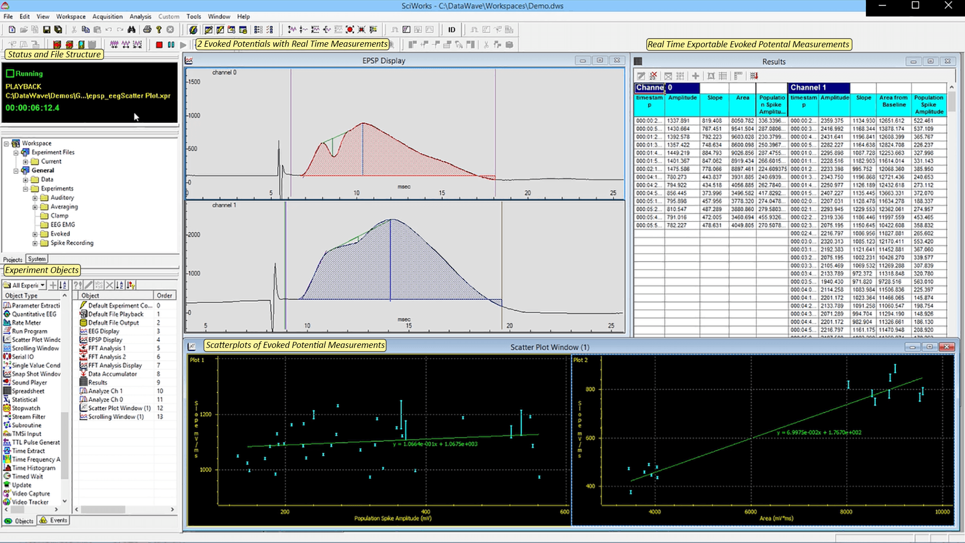 Evoked Potential in SciWork Expiermenter